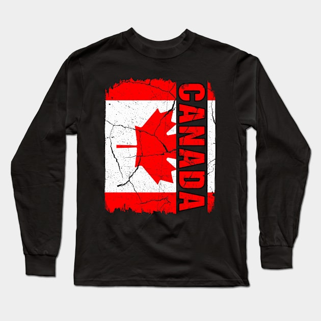 Vintage Canadian Flag Canada Pride Roots Heritage Long Sleeve T-Shirt by snnt